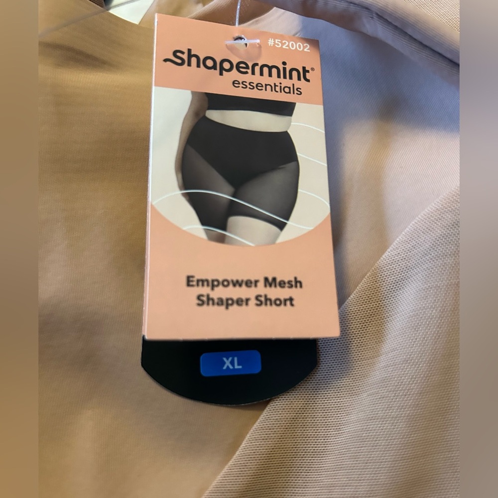 Shapermint NWT Essentials Empower Mesh Shaper Shorts XLarge Color Beige